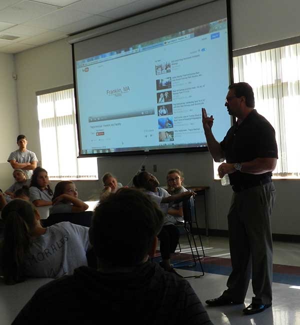 Kevin Carroll presenting to the kids